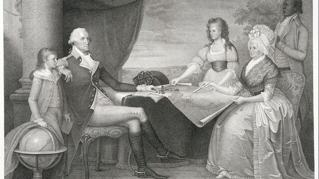 Джордж Вашингтон с семьей