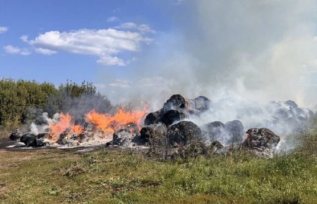 Тюки сена загорелись на поле в Пильнинском районе - Нижегородская правда, 29.07.2025