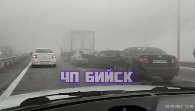 Плотный туман на алтайской трассе спровоцировал массовые ДТП - Толк, 20.05.2025