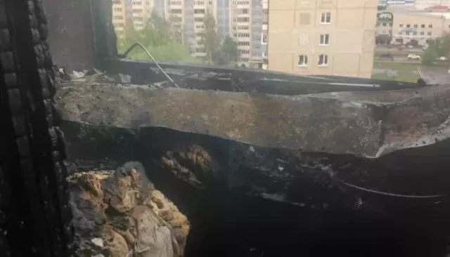 Пожар произошел в жилой девятиэтажке в Барнауле. Фото - Толк, 10.05.2026