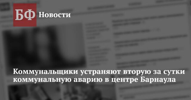 Барнаульские коммунальщики устраняют вторую за сутки коммунальную аварию в центре города - Новости Банкфакс, 14.01.2025