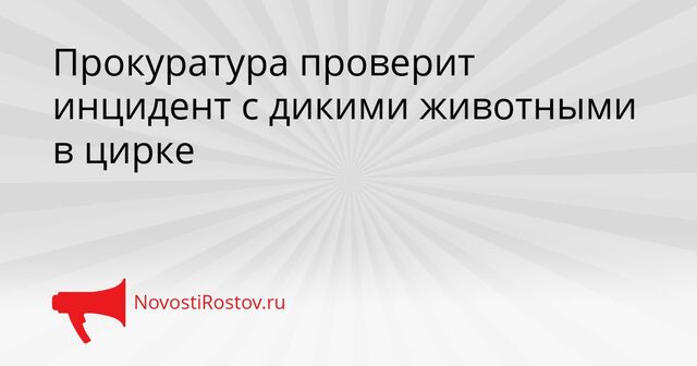 Прокуратура проверит инцидент с дикими животными в цирке - NovostiRostov, 20.04.2026