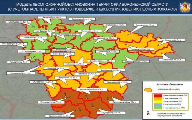 V класс пожарной опасности установили в пяти районах Воронежской области - Обозреватель.Врн, 24.05.2026