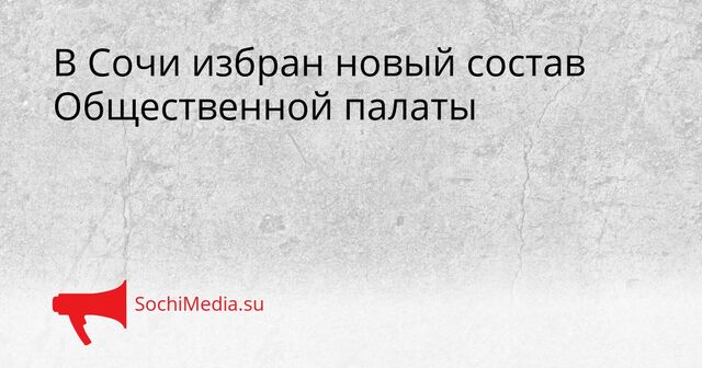 В Сочи избран новый состав Общественной палаты - SochiMedia, 16.04.2026