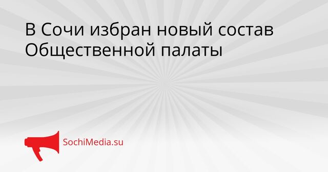 В Сочи избран новый состав Общественной палаты - SochiMedia, 16.04.2026