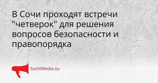 В Сочи проходят встречи "четверок" для решения вопросов безопасности и правопорядка - SochiMedia, 29.04.2026