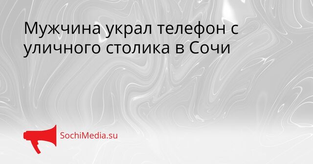 Мужчина украл телефон с уличного столика в Сочи - SochiMedia, 29.04.2026