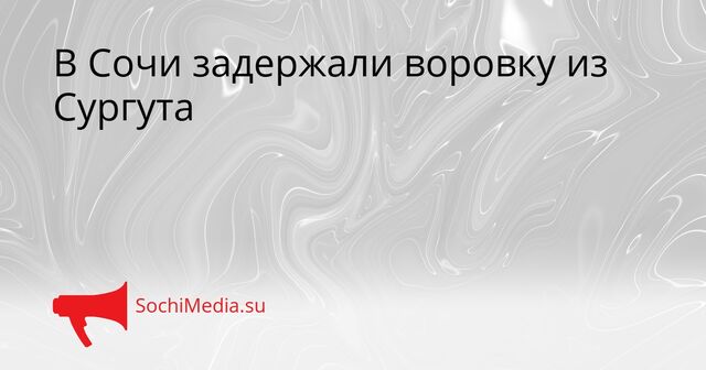 В Сочи задержали воровку из Сургута - SochiMedia, 14.05.2026