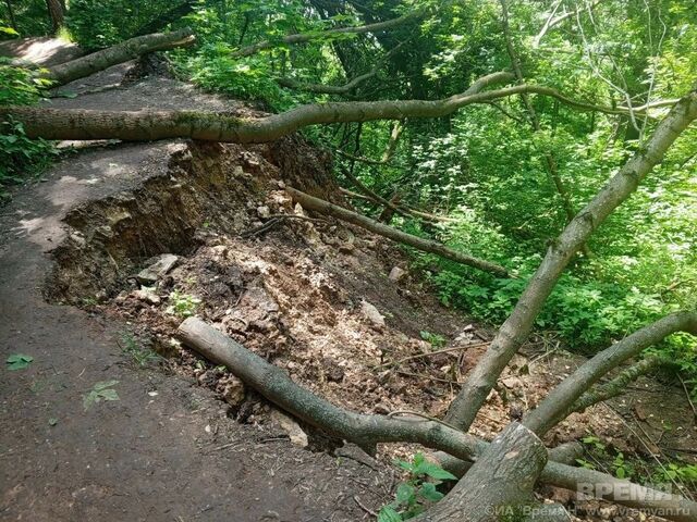 Оползень произошел на склоне парка «Швейцария» в Нижнем Новгороде - Региональное информационное агентство «Время Н», 03.06.2026