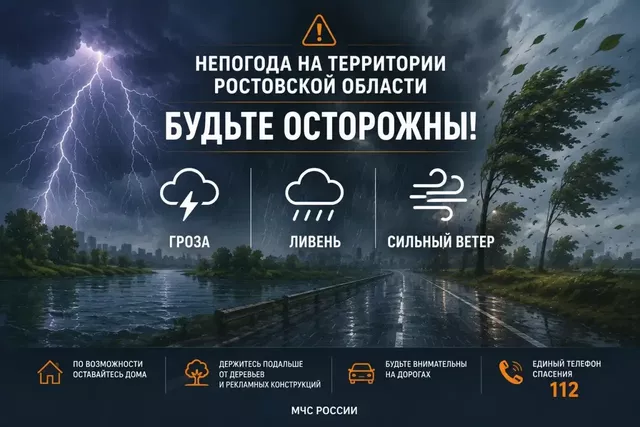 Штормовое предупреждение: на Ростовскую область надвигается непогода - Новости Ростова-на-Дону - последние новости Ростова-на-Дону сегодня на 1rnd.ru, 22.07.2026