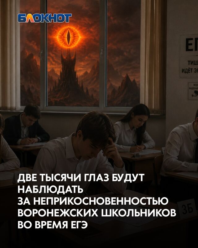 Две тысячи глаз будут наблюдать за неприкосновенностью воронежских школьников во время ЕГЭ - Блокнот Воронеж (Новости СМИ), 20.05.2026