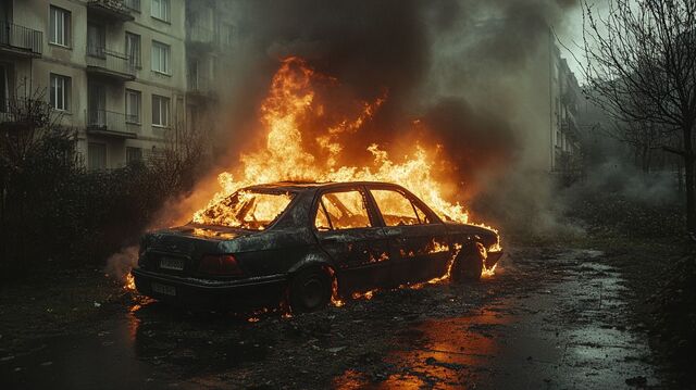 Кадры с горящим автомобилем во Владивостоке появились в сети - Восток-Медиа, 12.07.2025
