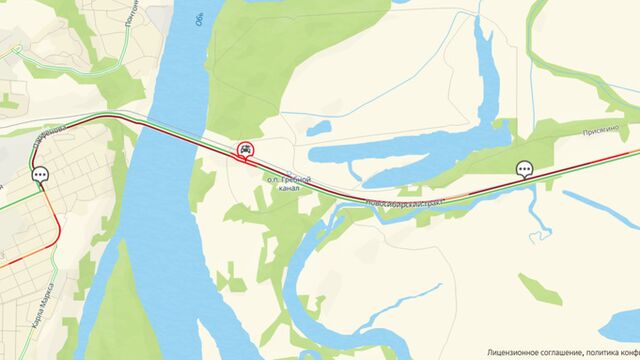 Огромная пробка сковала барнаульский Старый мост из-за ДТП - ИА Амител, 20.06.2025