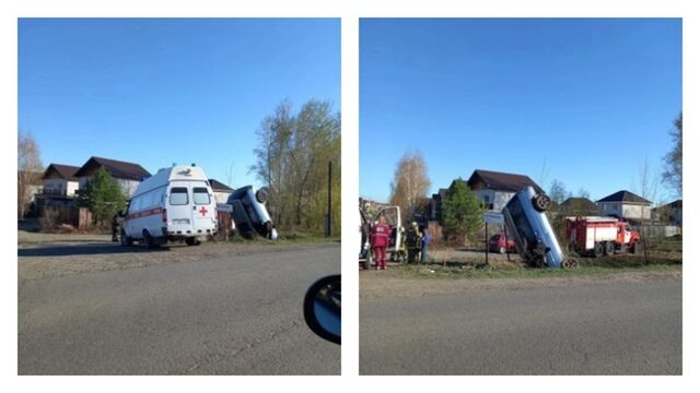 Автомобиль вылетел в кювет и воткнулся в землю в поселке Центральном в Барнауле - ИА Амител, 29.04.2026