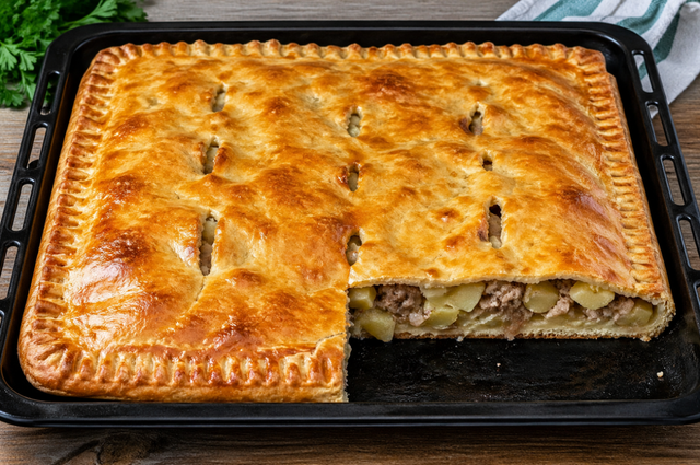 Вкусный пирог с мясом и картошкой на скорую руку – без яиц и дрожжей - PrimaMedia: Лента новостей, 29.04.2026