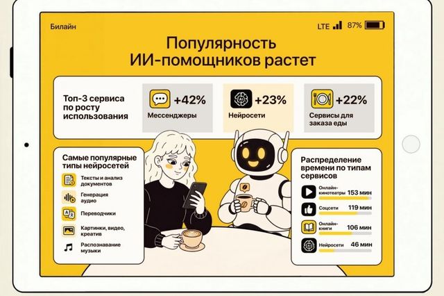 Клиенты Билайна стали проводить в нейросетях на 23% больше времени - UssurMedia: Лента новостей, 25.09.2026