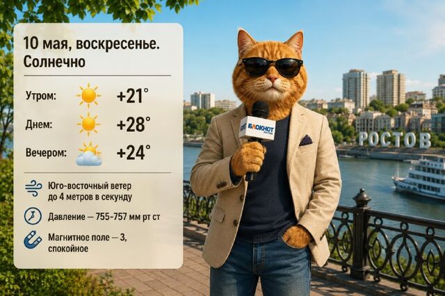 Погода 10 мая в Ростове — синоптики обещают жаркий и яркий день - Блокнот-Ростов, 10.05.2026
