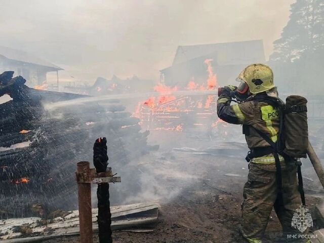 В Барнауле в садоводстве Лесное горят 4 деревянных домика и постройки В Барнауле в садоводстве Лесное горят 4 деревянных домика и постройки - Инцидент Барнаул, 21.05.2026