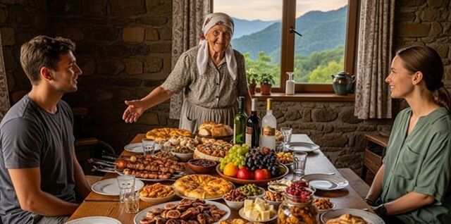 Абхазия — Как нас угощала абхазская бабушка: показываю всё, что было на столе при пенсии 500 рублей - Пруфы.рф , 16.09.2025